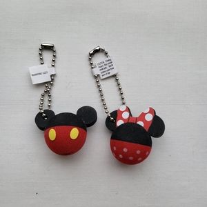 Set of 2 Minnie & Mickey Mouse foam keychains